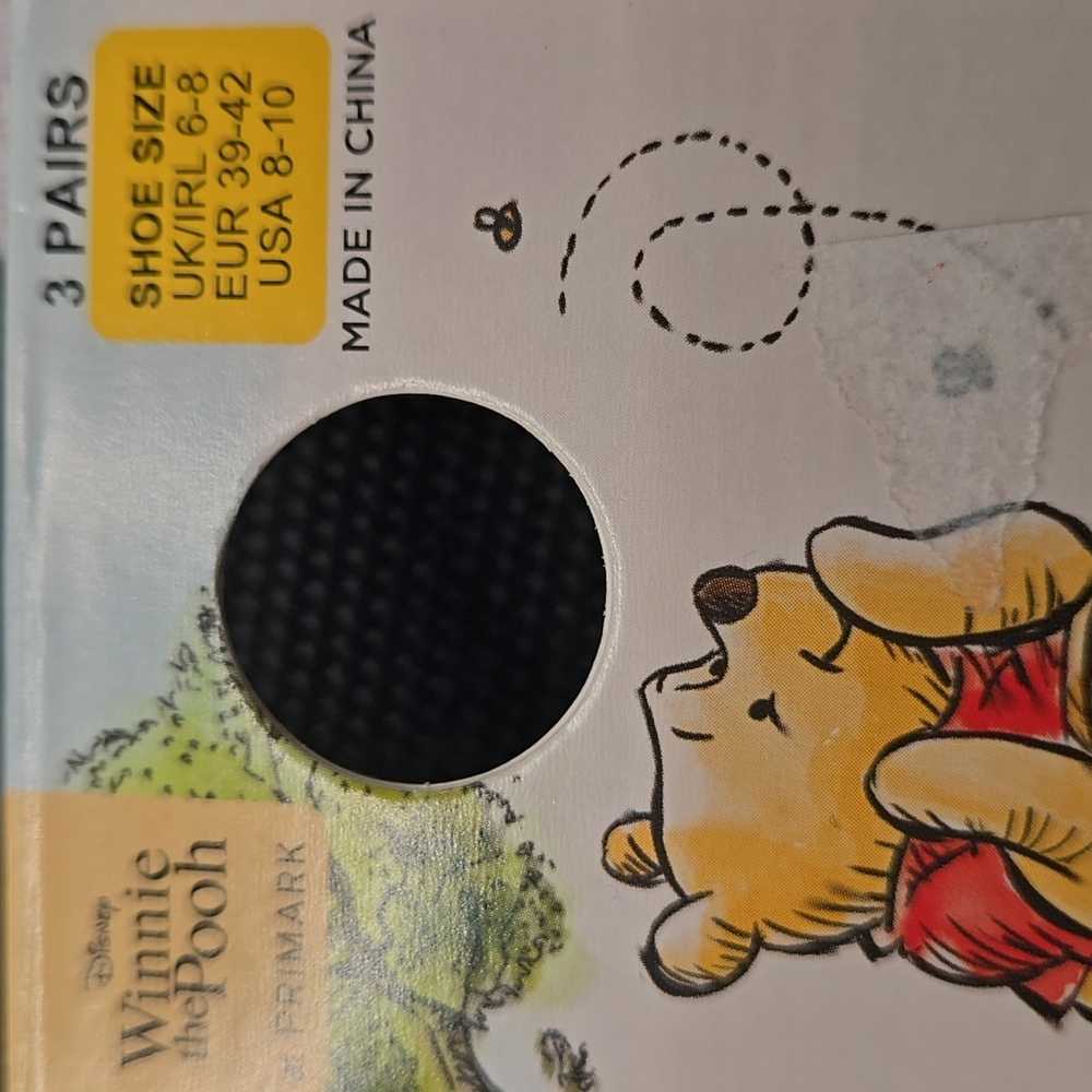 Disney White and Yellow Winnie the Pooh Socks 3 Pairs - Picture 6 of 6